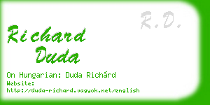 richard duda business card
